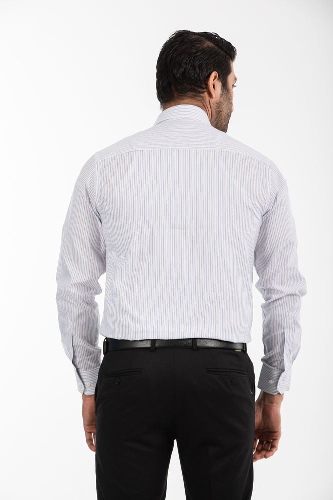 Men's Classic Fit Cotton Double Stripes Shirt (Premium)