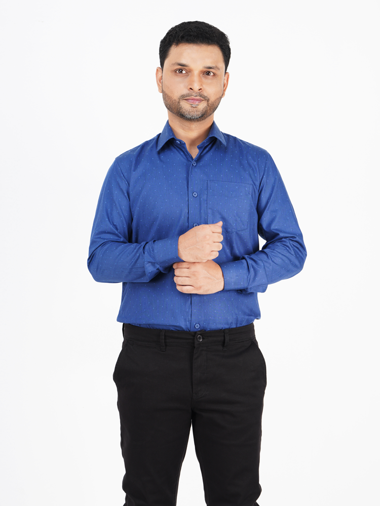 Men's Long-Sleeve Slim-fit Non-Stretch Cotton Shirt