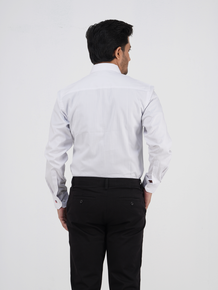Men's Regular-Fit Long-Sleeve Formal Cotton Shirt (Premium)