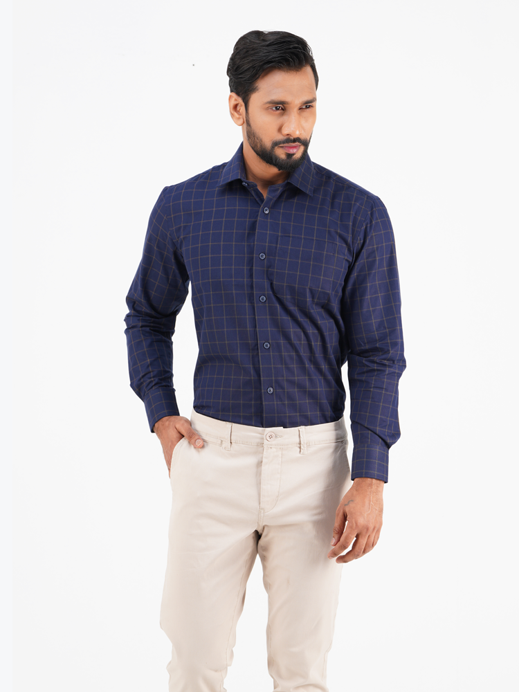 Men's Regular-Fit Long-Sleeve Cotton Shirt