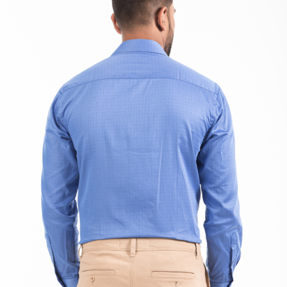 Men's Slim-Fit Long-Sleeve Shirt Dotted Fabric