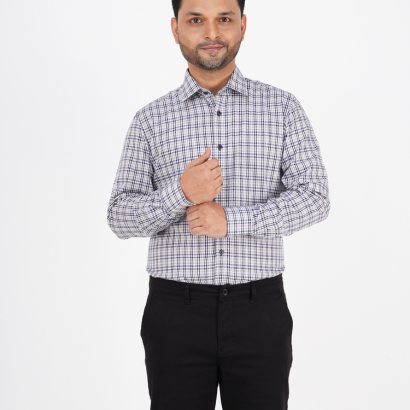 Men's Slim-Fit Long-Sleeve Formal Cotton Shirt