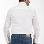 Men's Slim Fit Checks and Stripes (Patterned) White Shirt