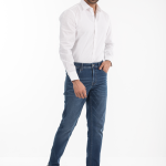 Men's Slim Fit Checks and Stripes (Patterned) White Shirt
