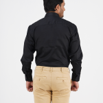 Men's Long Sleeve Shirts Solid  Black Formal Business Shirts