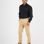 Men's Long Sleeve Shirts Solid  Black Formal Business Shirts