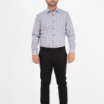 Men's Slim-Fit Long-Sleeve Formal Cotton Shirt