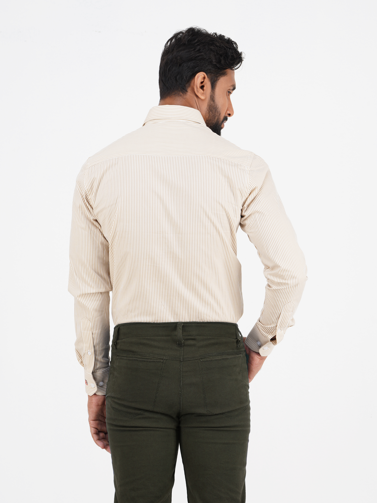Men's Slim-Fit Long-Sleeve Cotton Arrow Collar Shirt