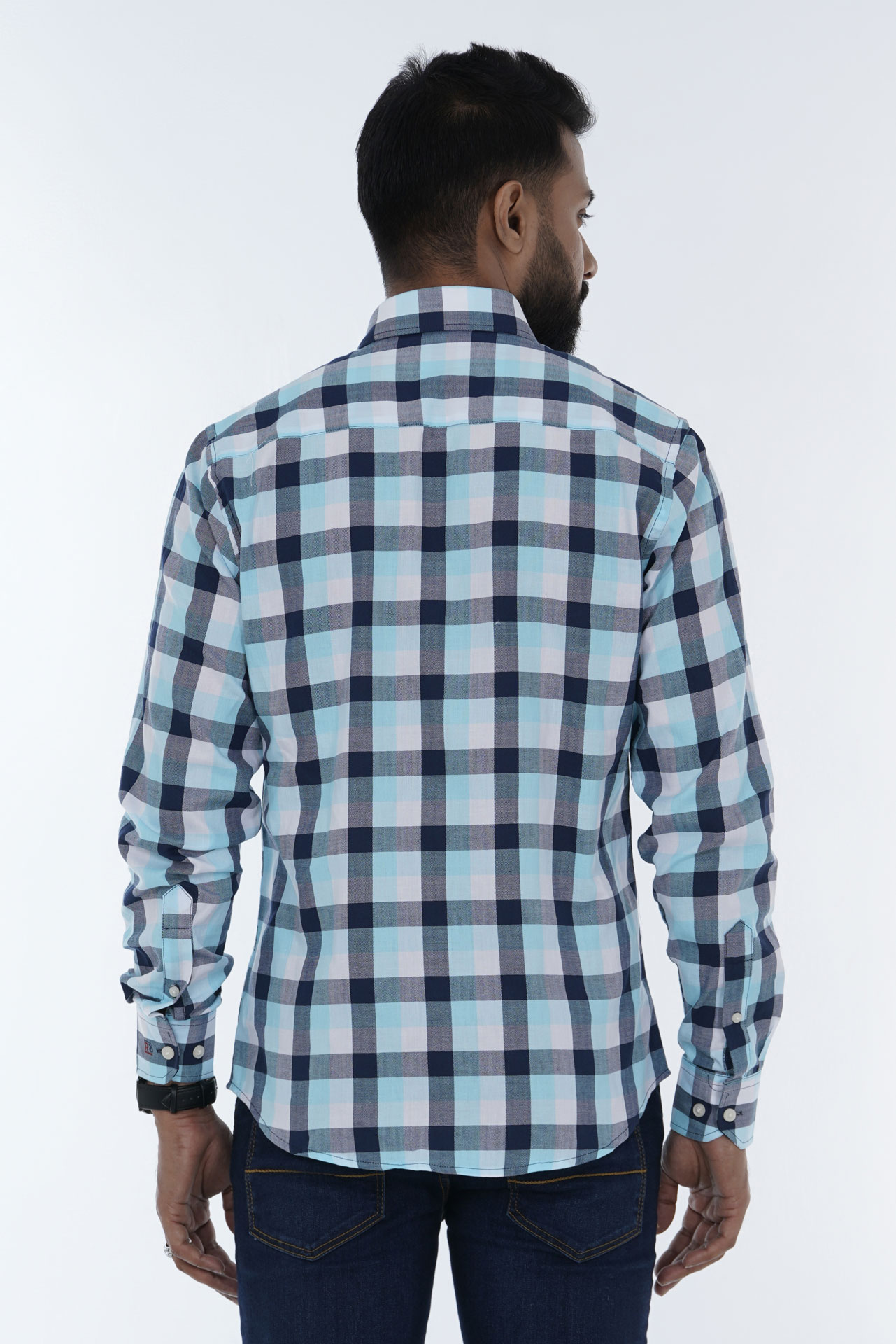 Men's Long Sleeve Slim Fit Woven Casual Shirt