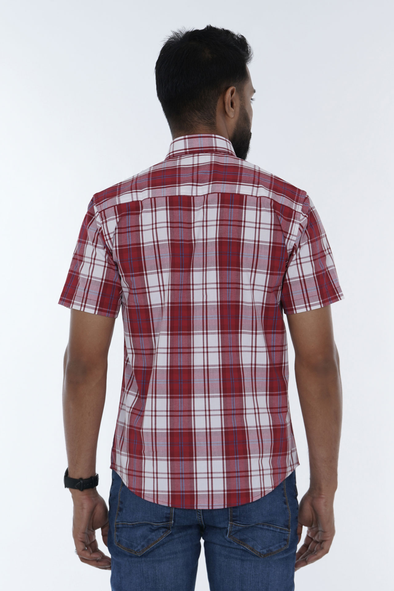 Men's Slim-Fit Short-Sleeve Cotton Shirt