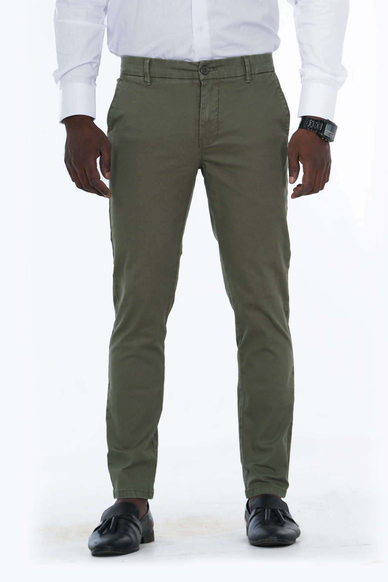 Men's Chino Flat Front Straight Slim-Fit Pant - Red Rover: Premium Men ...