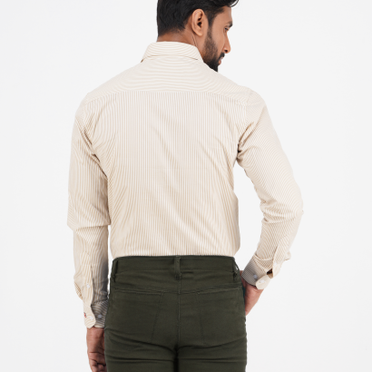 Men's Slim-Fit Long-Sleeve Cotton Arrow Collar Shirt