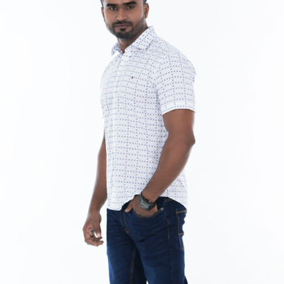 Men's Short Sleeve Slim Fit Casual Shirt