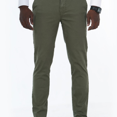 Men's Chino Flat Front Straight Slim-Fit Pant