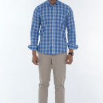 Casual Checkered Long Sleeve Shirt Button Down Collar