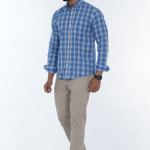 Casual Checkered Long Sleeve Shirt Button Down Collar